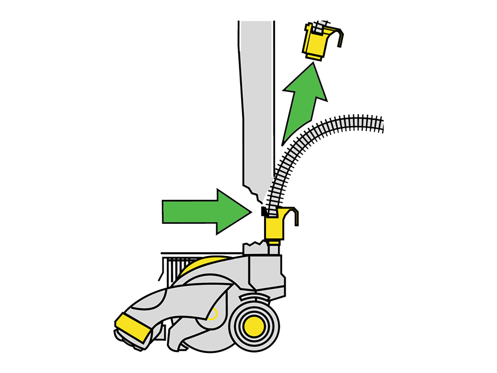 Cómo quitar la manguera de la aspiradora vertical Dyson DC01.